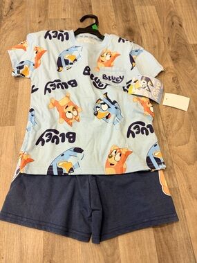 NWT Bluey Matching Outfit Boys 5T Shirt & Shorts Set Kids Summer Outfit